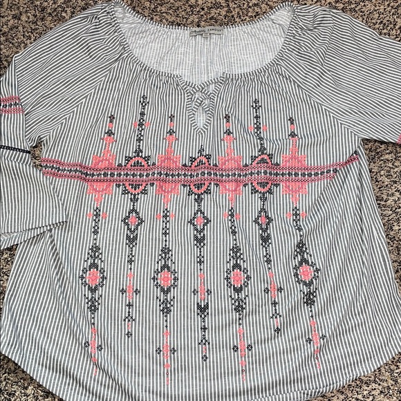 Absolutely Famous Tops - Absolutely Famous Boho Striped Tunic Blouse Plus Size 2X | NWOT